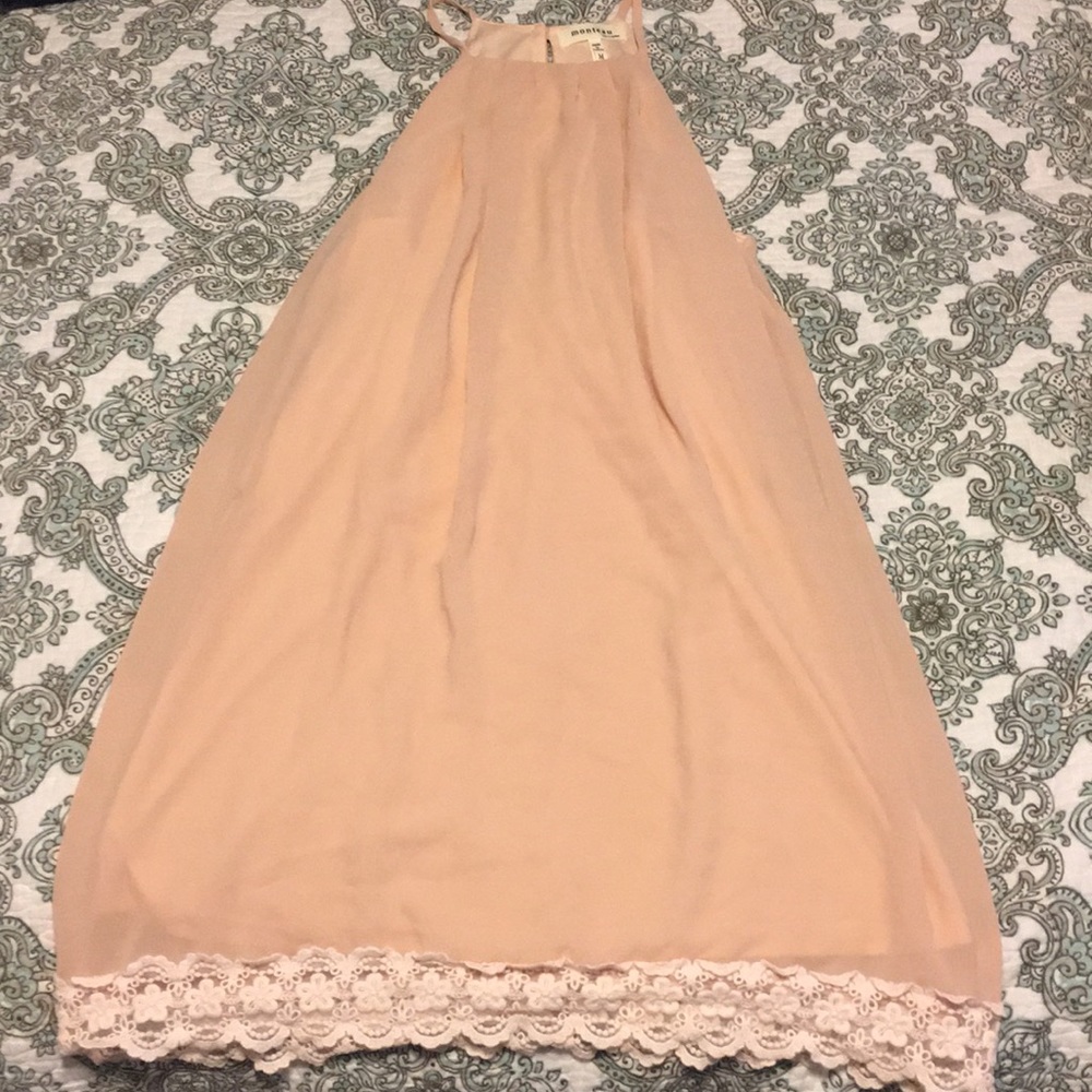 Pale pink t back dress